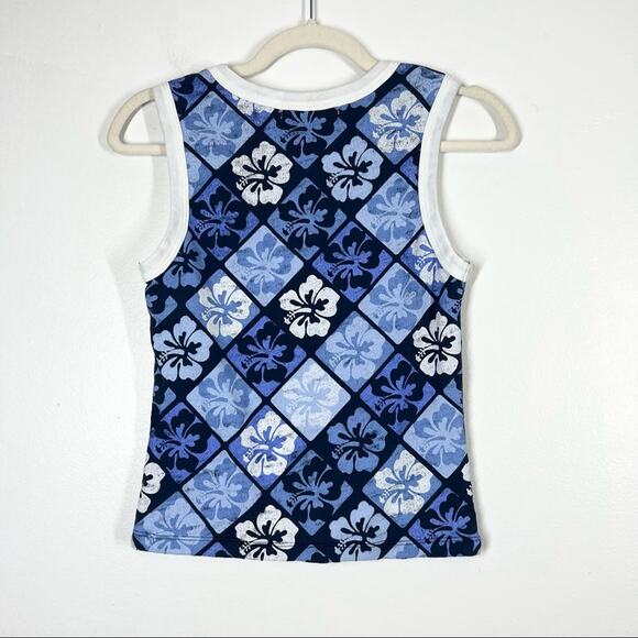 FREE PEOPLE NWT Hibiscus Shrunken Tank Beach Y2K 90s Floral Surf Tee Small - Picture 5 of 6
